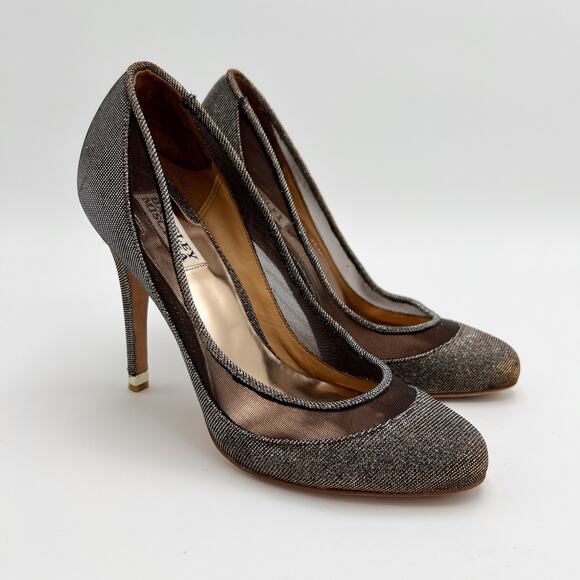 Badgley Mischka Myria Pump Size 8M Metallic Gold Silver Formal Evening High Heel - Picture 1 of 11